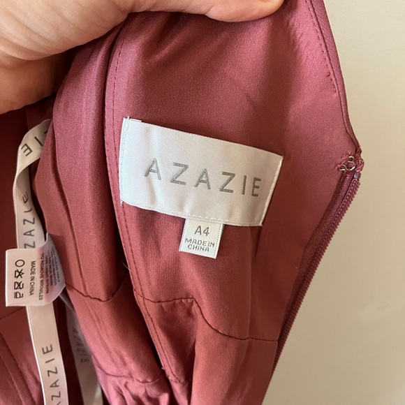 NWT Azazie Pierrette V-Neck Dress Desert Rose A4 - Picture 10 of 16